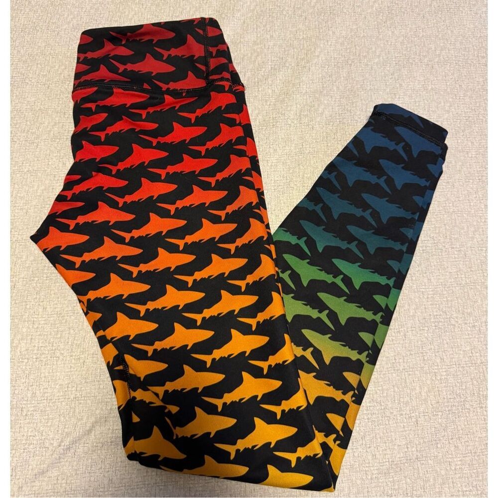 Aviator Nation Size Medium Sharks  Pattern leggings Women Used